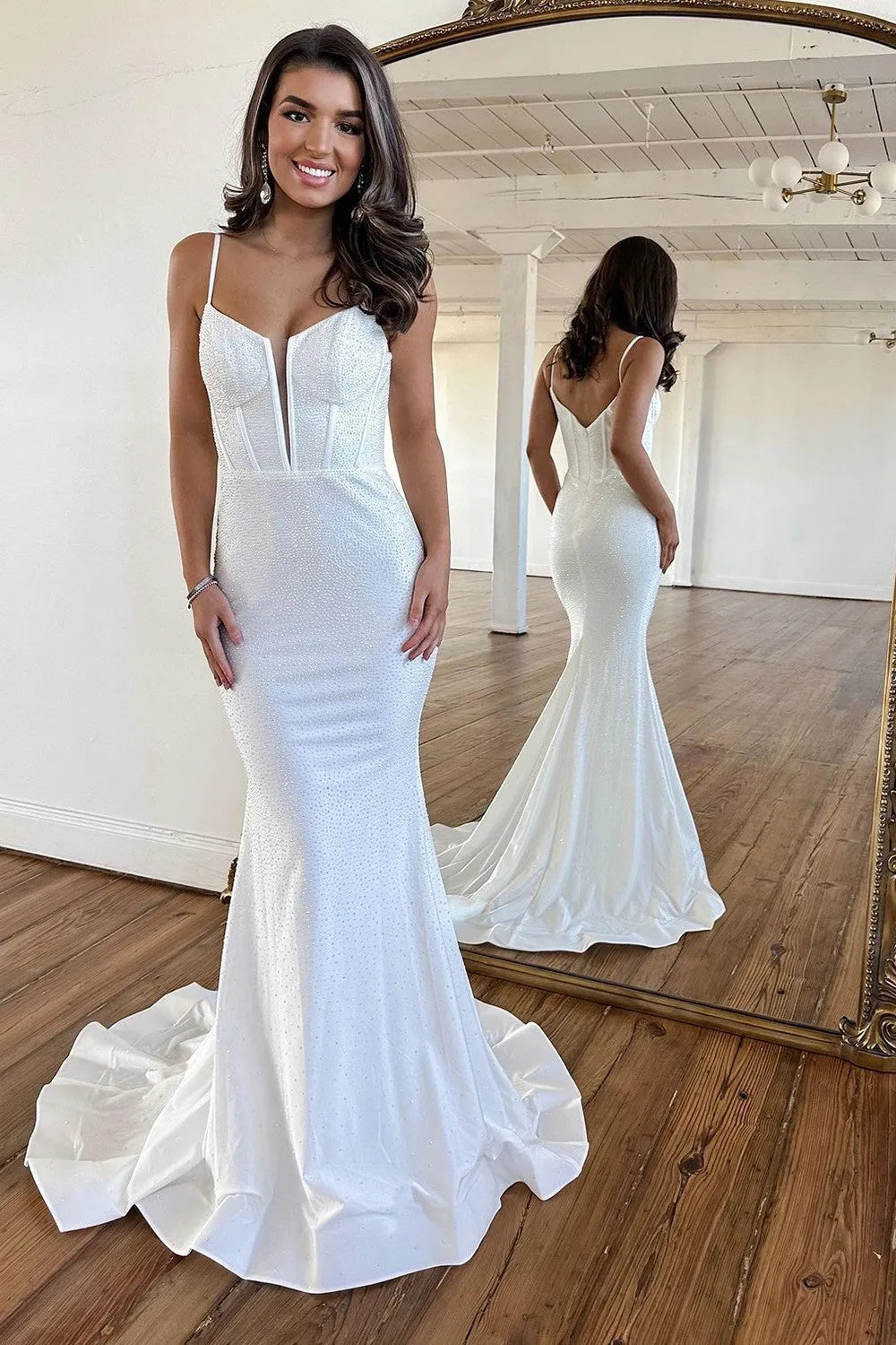 Wholesale Sexy Spaghetti Straps Long Glitter Prom Dress prom dresses with long sleeves